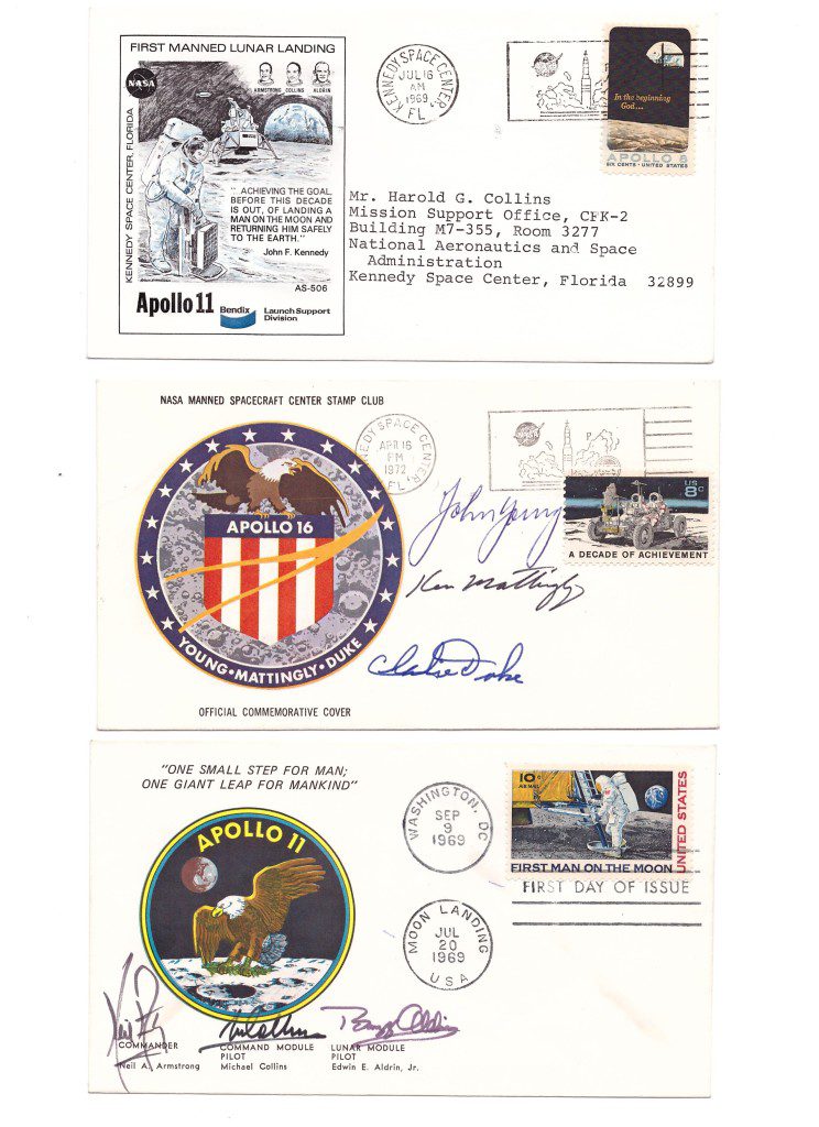 Famous Autographs Apollo 11 & 16 First Day Covers Purchased at Vermillion Enterprises
