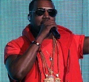 Kayne West with his many gold chains