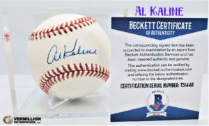 Vermillion enterprises buys al kaline beckett authenticated autograph baseball