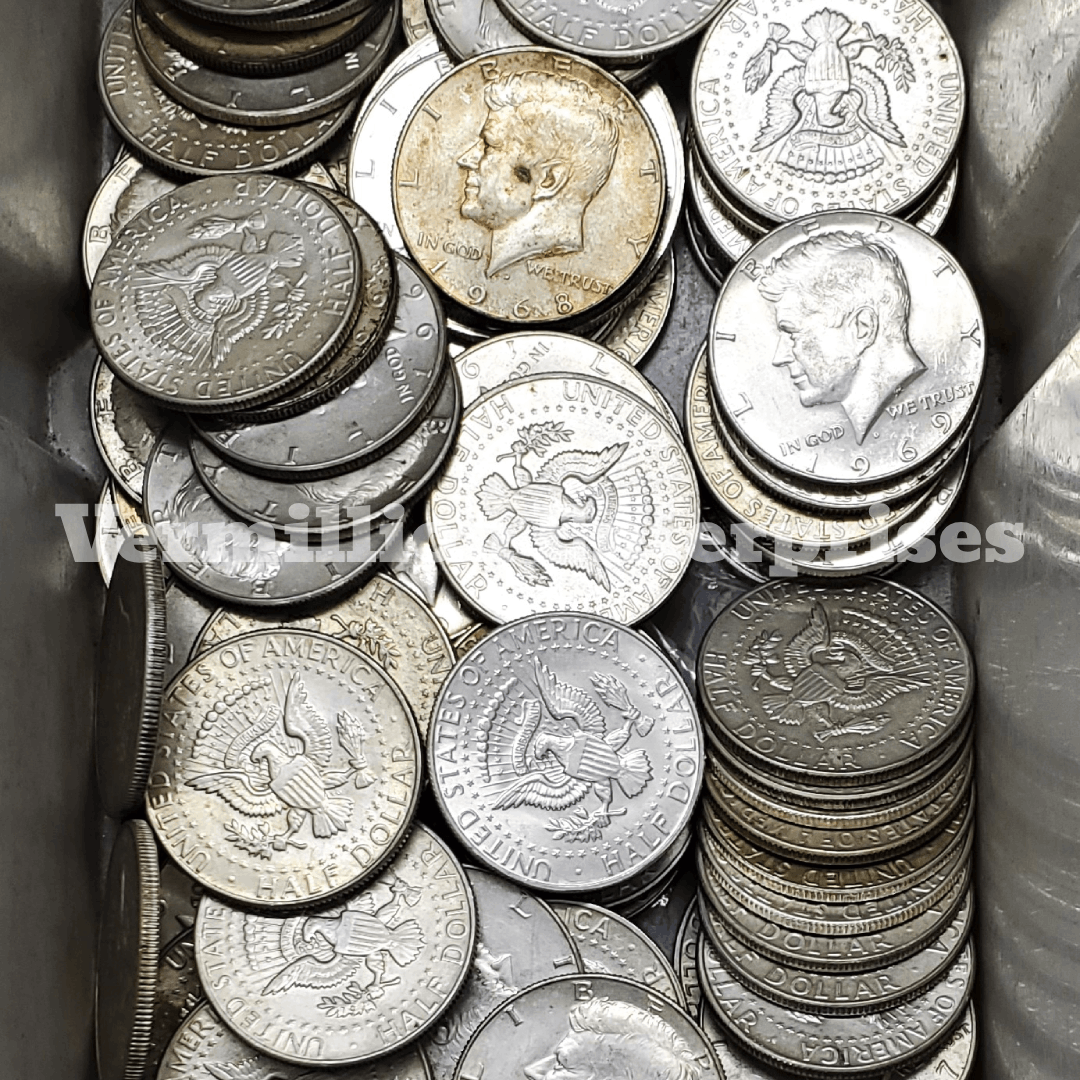 Lot of 40 buy Kennedy Half Dollars 40% Silver, Years 1965 - 1970 Circulated