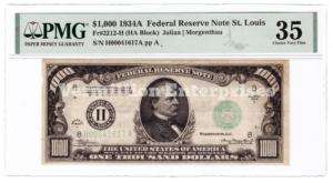 Graded Federal Reserve Note Obverse